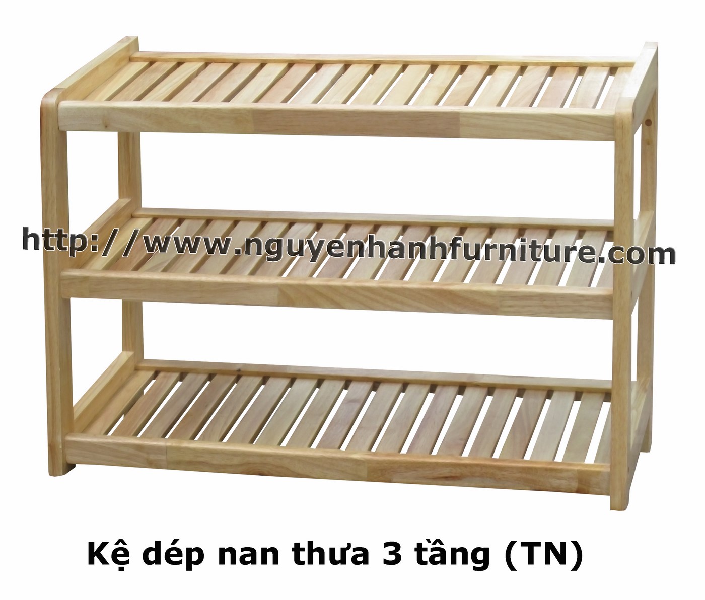 Name product: Shoeshelf 3 Floors with sparse blades (Natural) - Dimensions: 62 x 30 x 45 (H) - Description: Wood natural rubbe